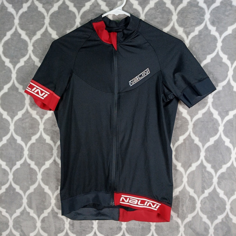 Nalini Cycling Jersey Men Size Large Black Curva ti Short Sleeve